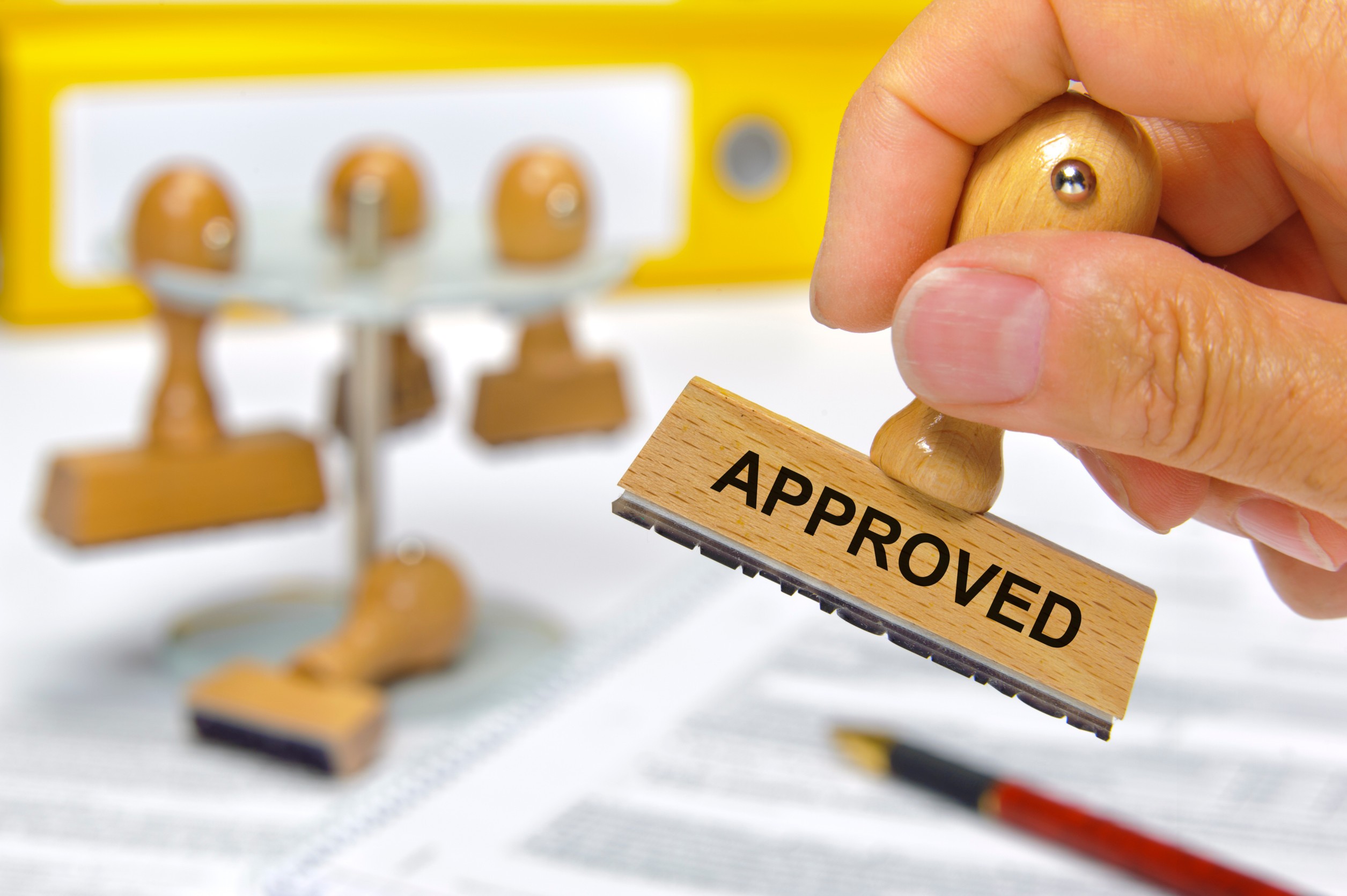Approved Printed On Rubber Stamp