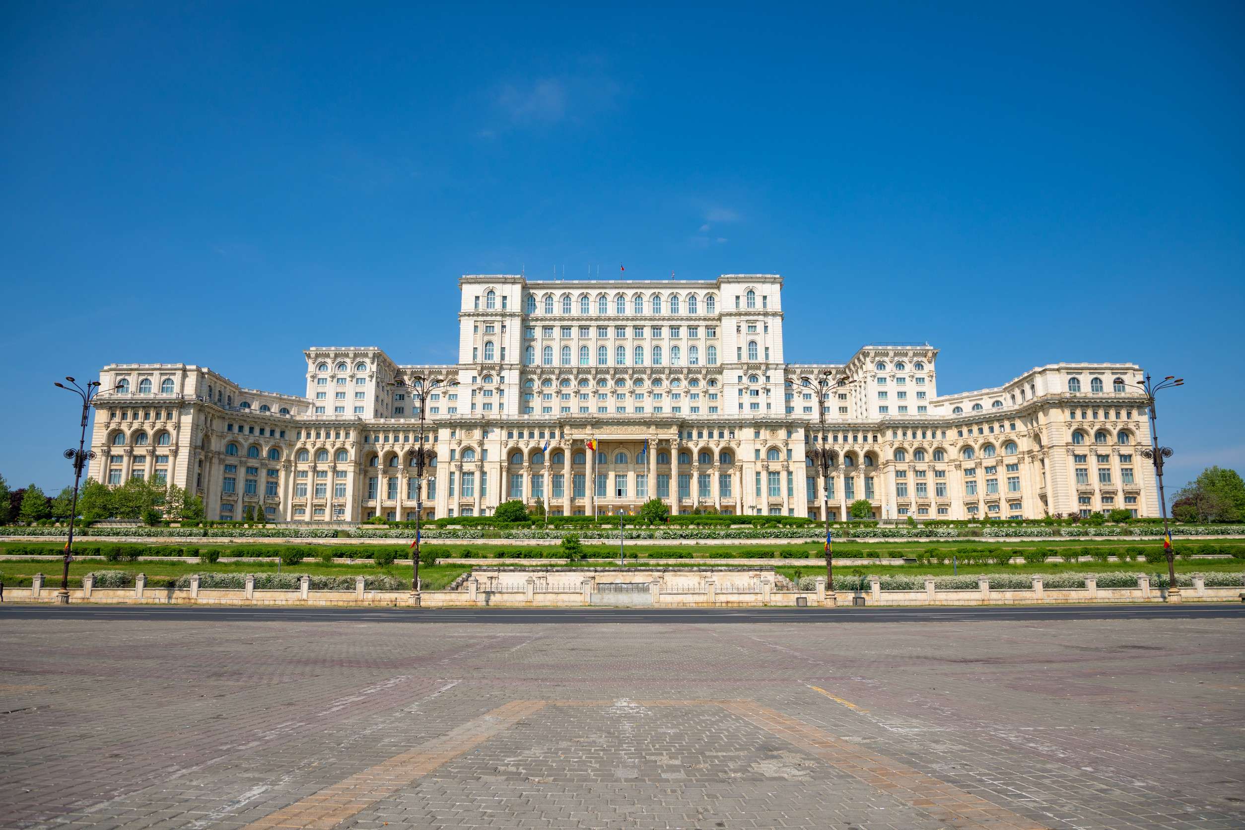 Building Of Romanian Parliament In Bucharest Building Of Romanian Parliament In Bucharest