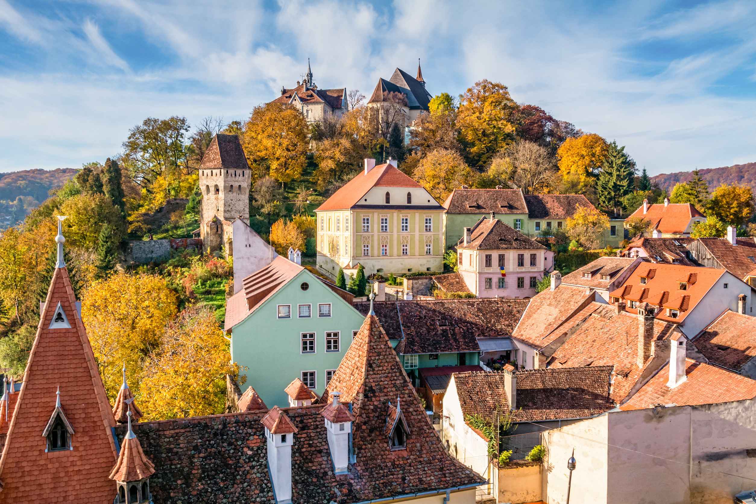 The Ancient City Of Sighisoara In Romania The Ancient City Of Sighisoara In Romania