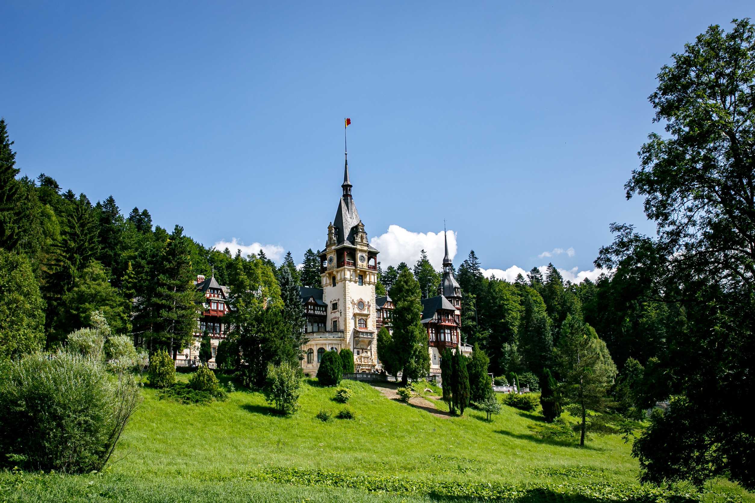 Peles Castle With Blue Sky Peles Castle With Blue Sky