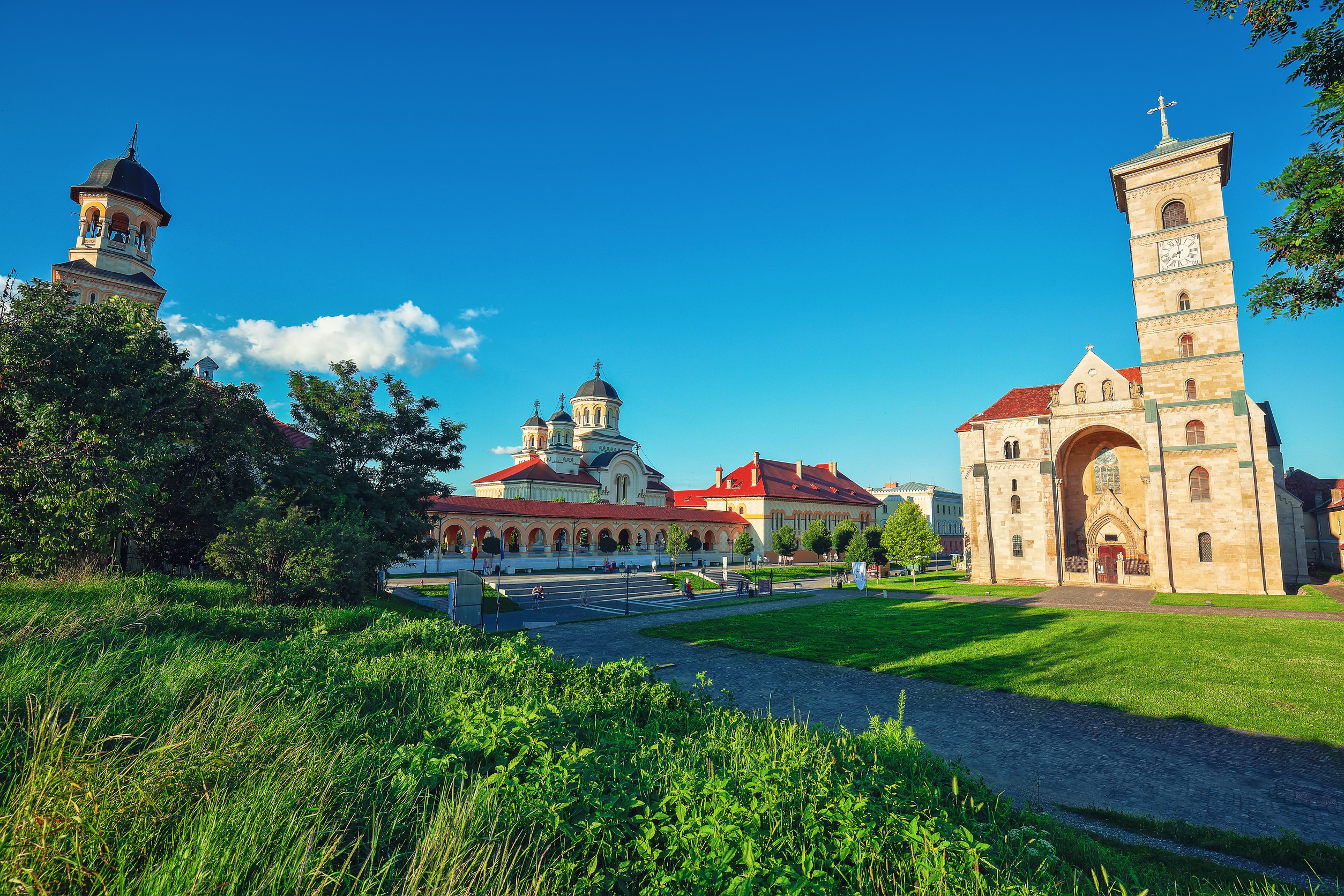 The guard change at noon at Alba Iulia Fortress in Romania